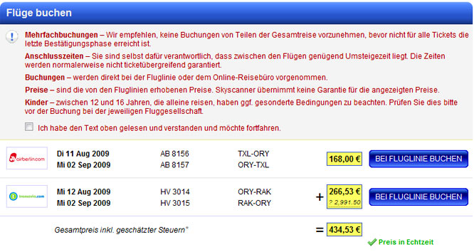 Flug buchen Skyscanner