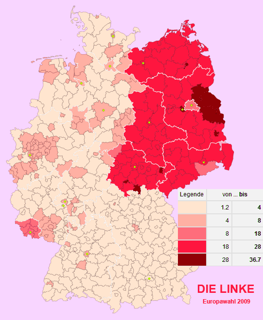 Europawahl 2009 - Endergebnis Deutschland - Die Linke