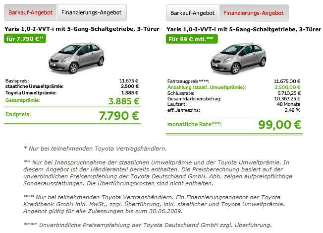 Toyota - irreführende Werbung