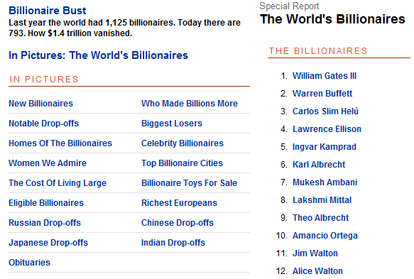 The worlds billionaires