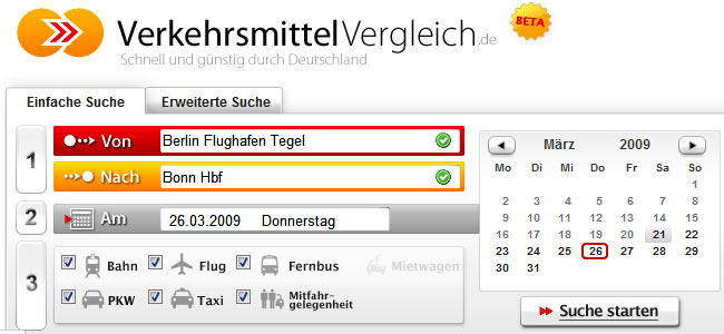 Verkehrsmittelvergleich