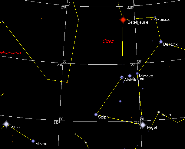 Orion in SkyMap