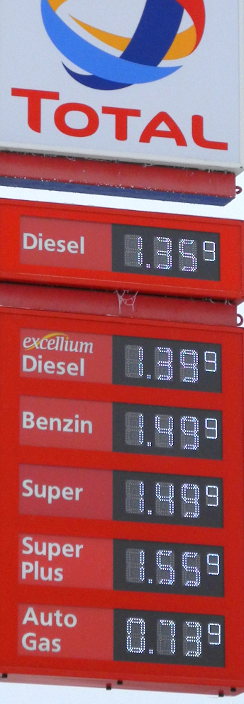 Benzinpreis am 30.12..2010  in Gommern 