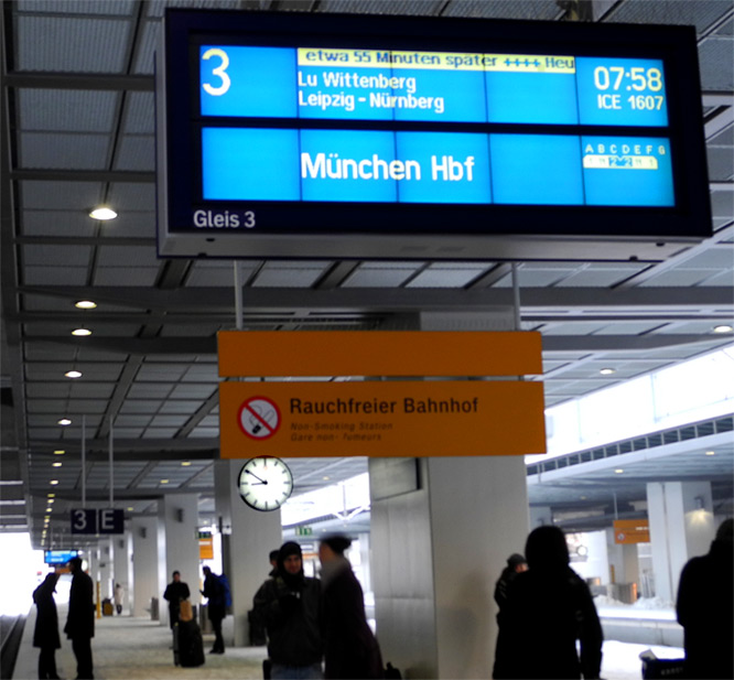 55 Minuten Verspätung