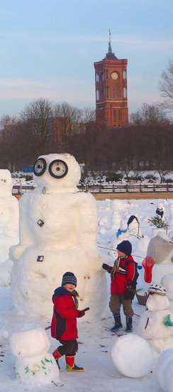 Schneemann-Demo, Schlossplatz, Berlin