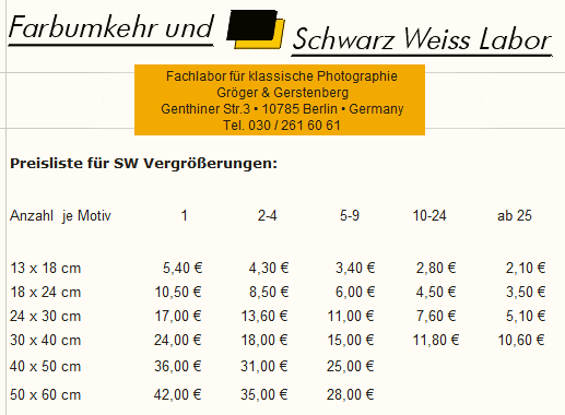 SW-Labor Gröger & Gerstenberg, Berlin 10785
