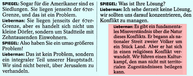 Zitat Lieberman, Israel, March 2010
